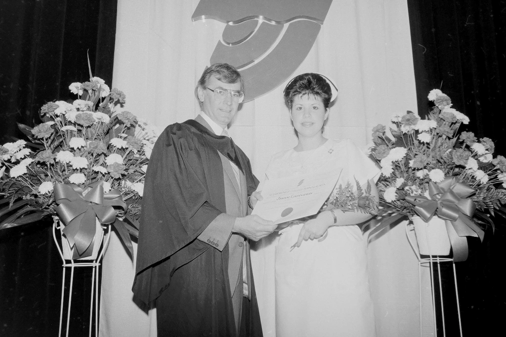 Joanne Lamoureux received her diploma in October of 1987.